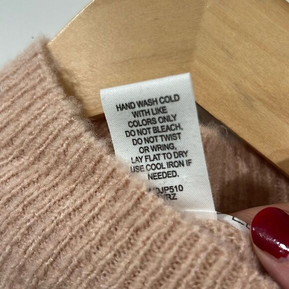 Planet gold color block pink soft crop sweater - Picture 5 of 6